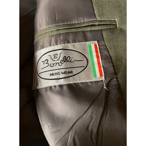 Bonelli Mens Suit 40R Polyester Blazer + Pants Formal Professional - Picture 4 of 15